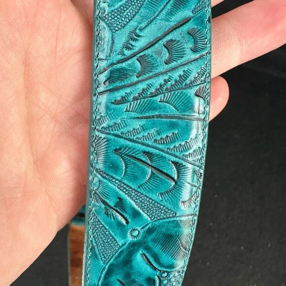 Justin Boots Teal and Silver Women's Belt - Picture 11 of 14